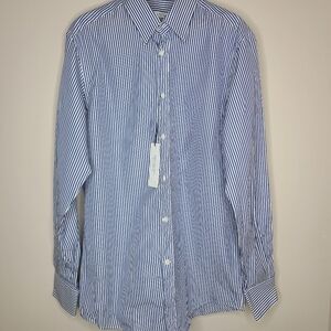 Versace Collection Tight Stripe City Fit Dress‎ Shirt Blue Size 15 1/4 40 NWT